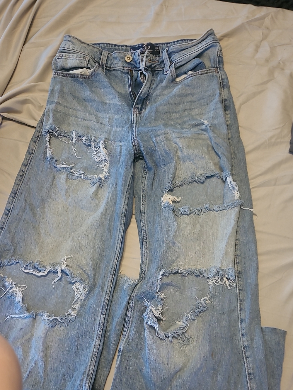 Hollister Light Blue Distressed Boyfriend Jeans